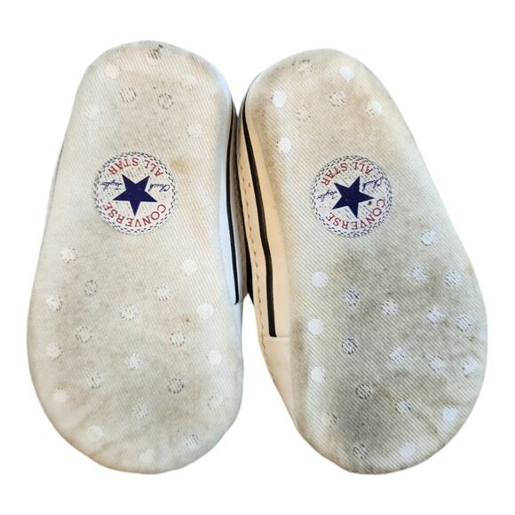 Converse all star 2 pr black & white sz 2 infant/toddler leather chuck taylors - Picture 14 of 14